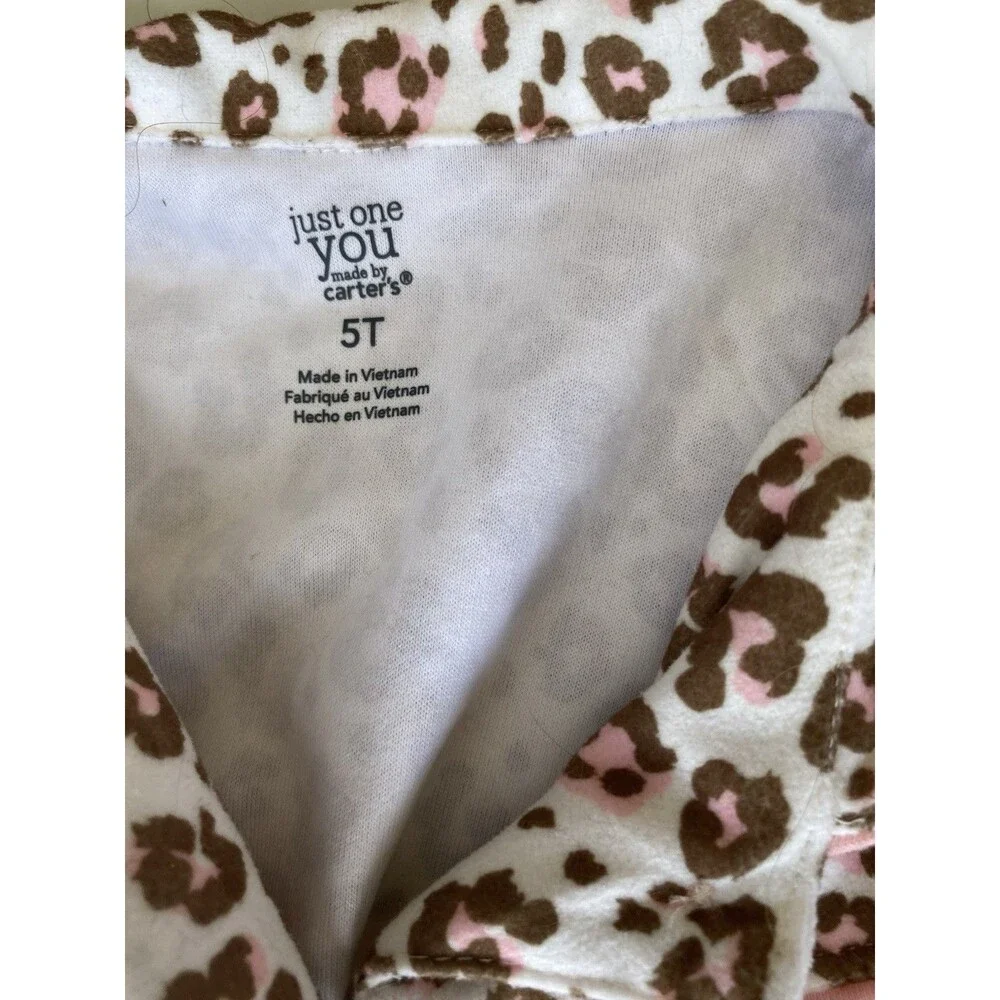 Just One You Carters Girls Pajamas Lot 5T 3 Sets Cat Unicorn Leopard PJs 7 Pc